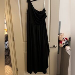 Azazie one shoulder black formal dress